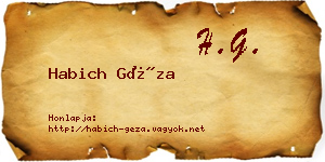 Habich Géza névjegykártya