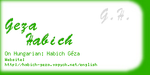 geza habich business card