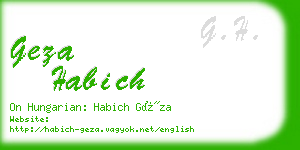geza habich business card